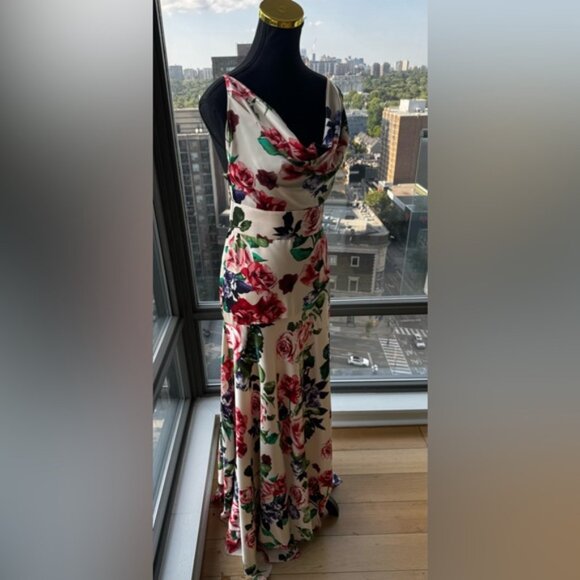 🆕 BRONX & BANCO 🧿 NWOT Leo Floral Print Maxi Gown - Size L / US 8 - Picture 5 of 16
